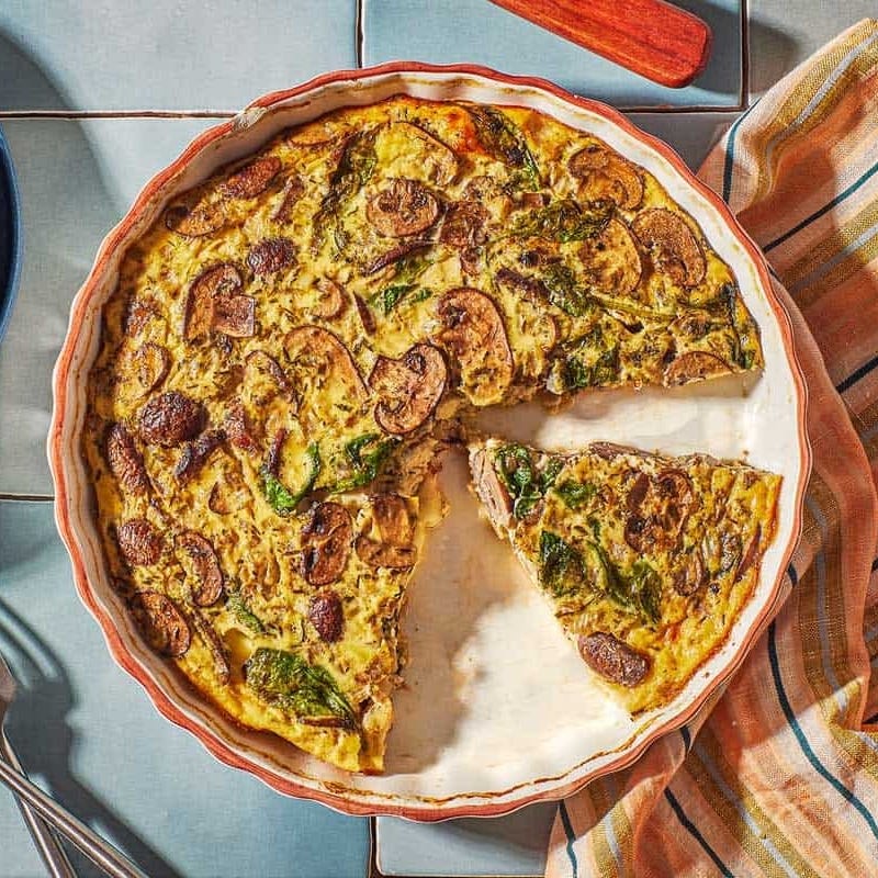 quiche recipes crustless mushroom spinach