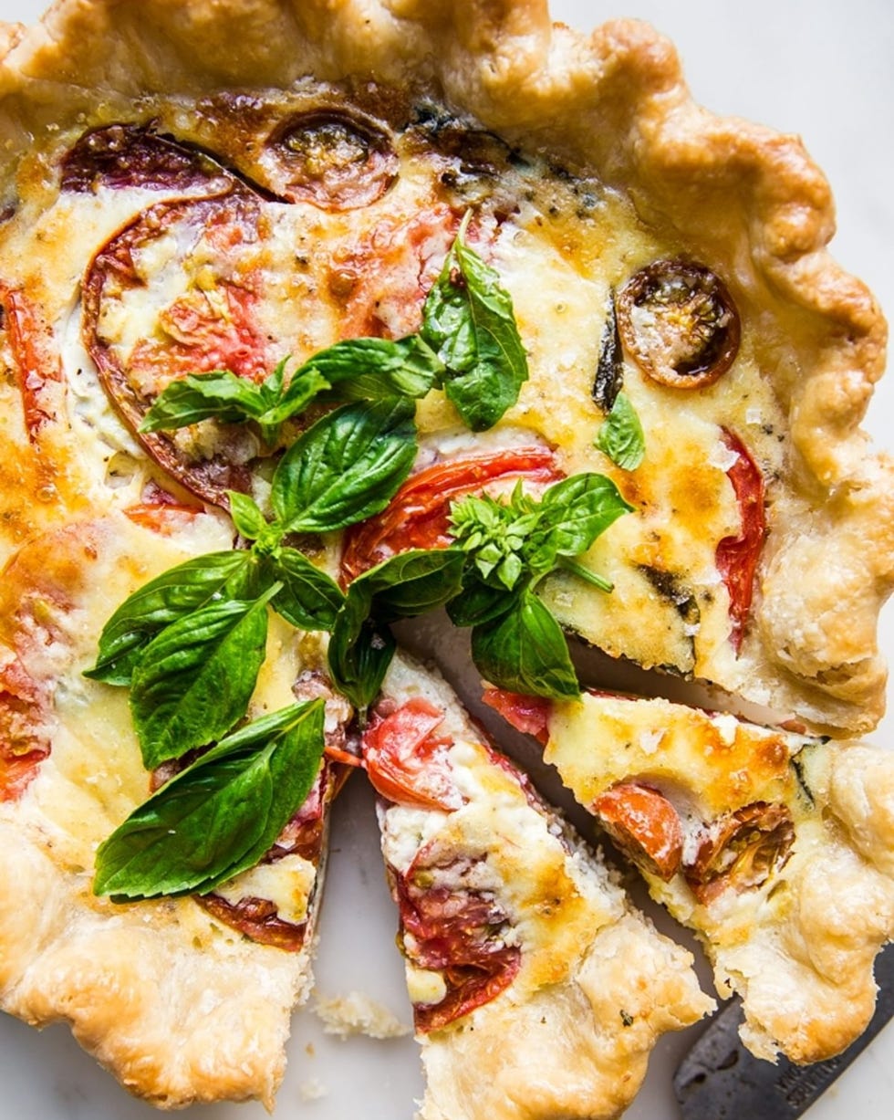quiche recipes tomato basil and caramelized onion quiche