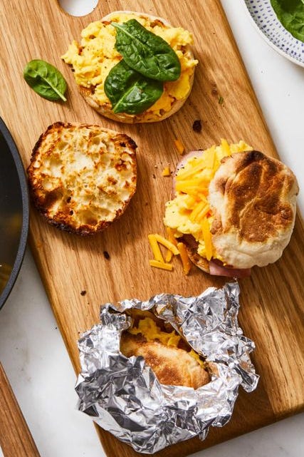 make ahead egg sandwiches  egg sandwiches with cheese and spinach