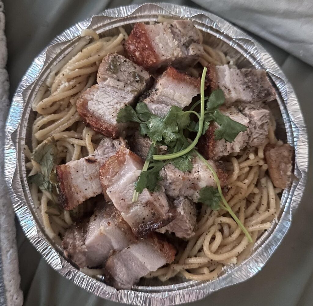 calories in this crispy pork garlic noodles?