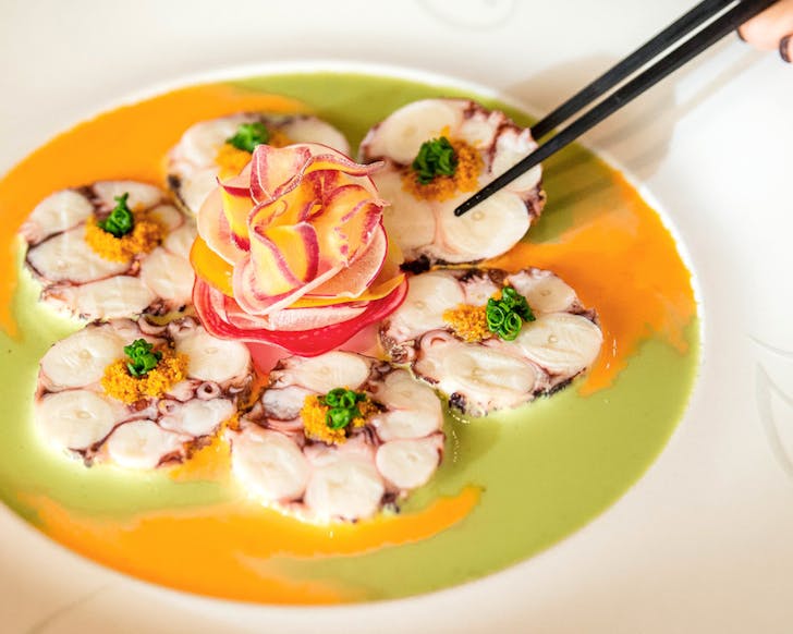 Octopus sashimi at Nobu in Perth