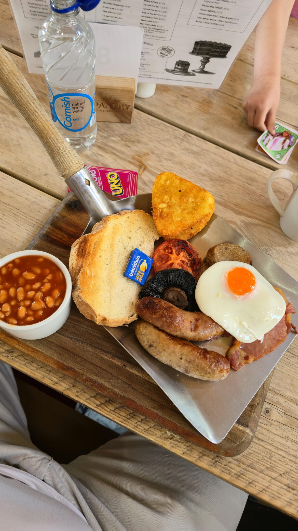 Large with optional served on a shovel. Cornwall gold. Portreath. 14 quid