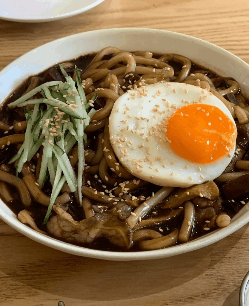 Homemade jjajangmyeon (짜장면) – rich, savory, and totally worth the mess in the kitchen