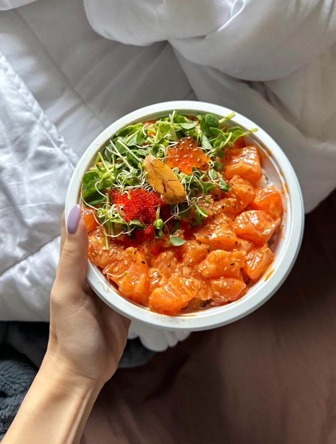 fire salmon poke bowl from H-Mart !!!