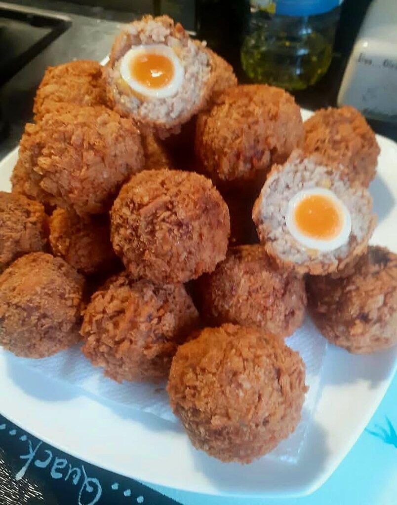 Scotch eggs with quails egg