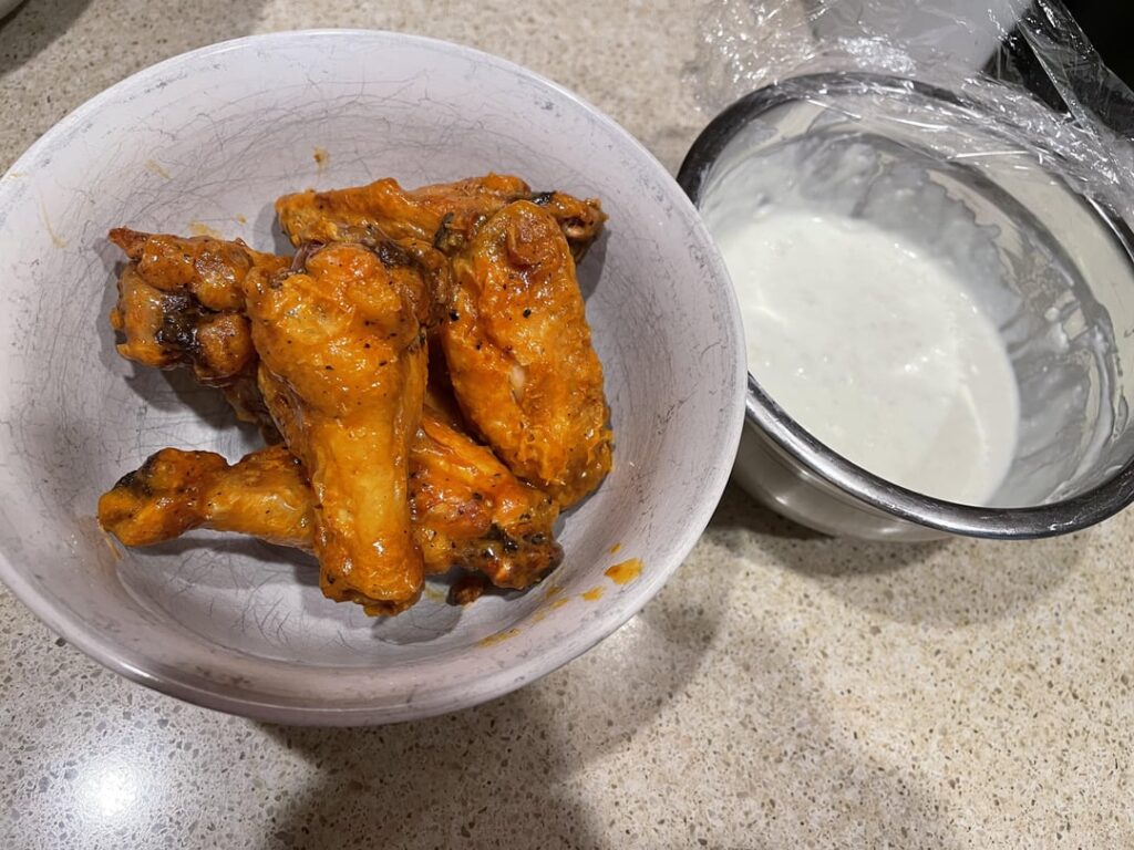 Air fried with homemade blue cheese