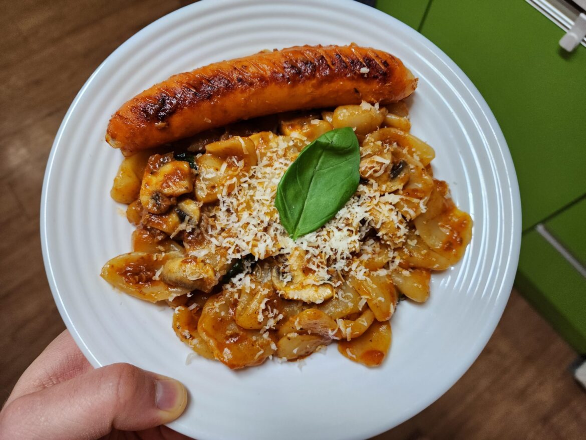 I made pasta with sujebi and it turned out really nice!