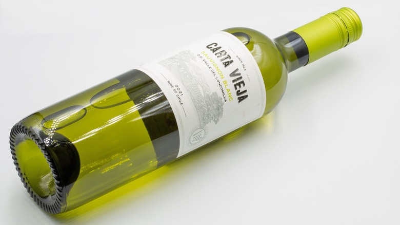 Chilean sauvignon blanc wine bottle