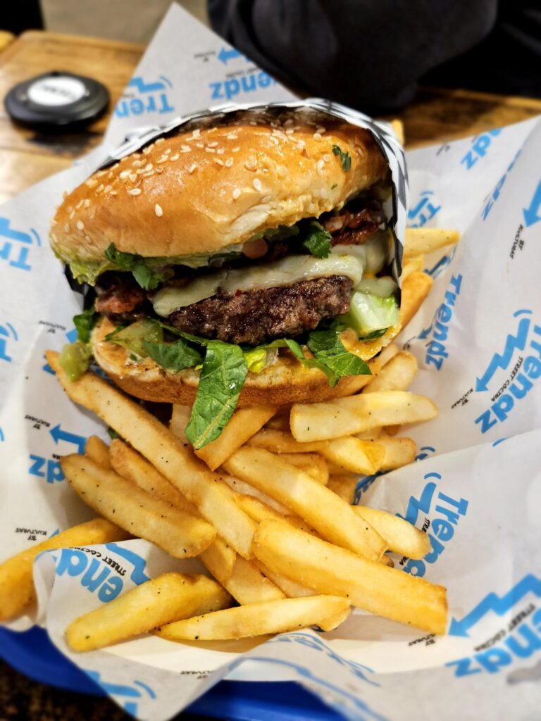 Guacamole Cheeseburger and some fries