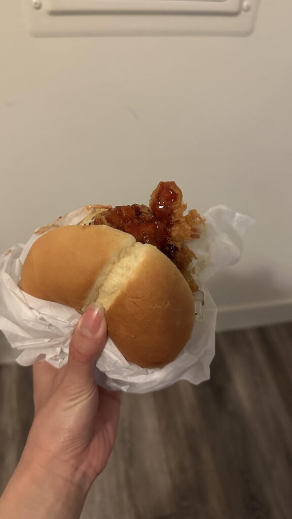 Estimating 800 calories for this chicken sando