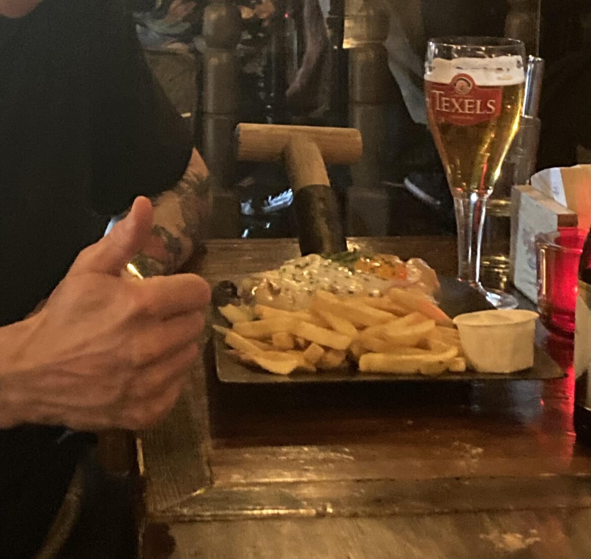 I got served a shovel with fries.
