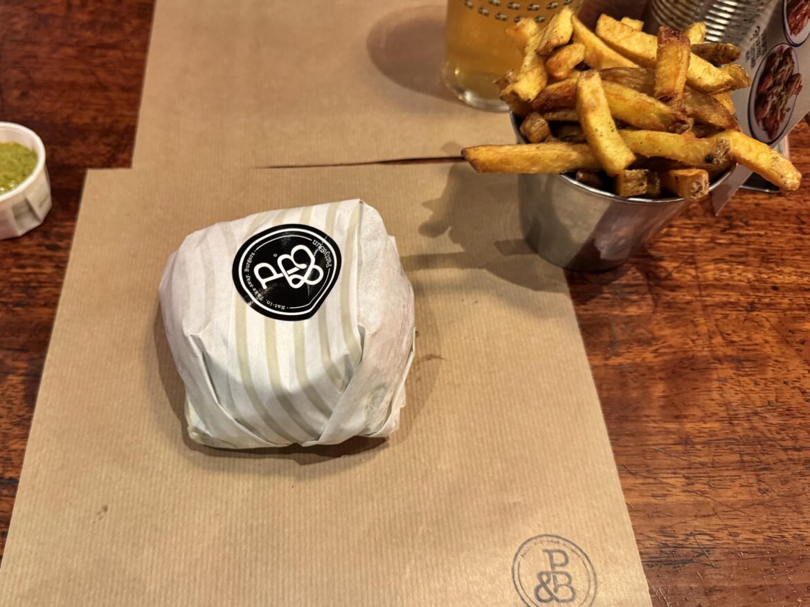Burger served without a plate!  Patty & Bun, London
