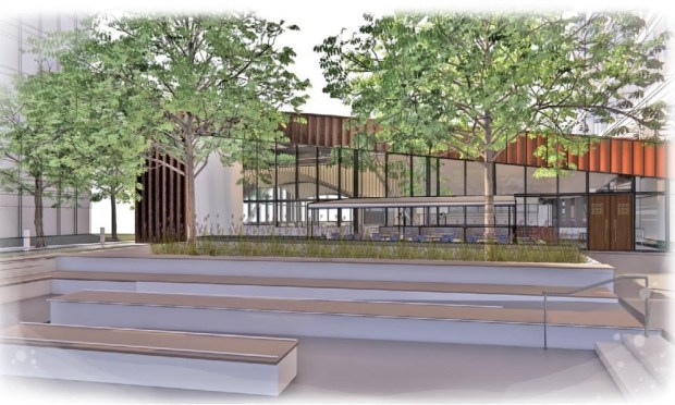 An artist rendering of Travis Swikard's second restaurant, the Southern French restaurant Fleurette, which will open in fall 2025 in the UTC area of San Diego. (Fleurette)