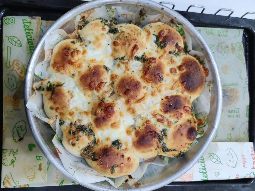 Made soft fluffy garlic bread buns