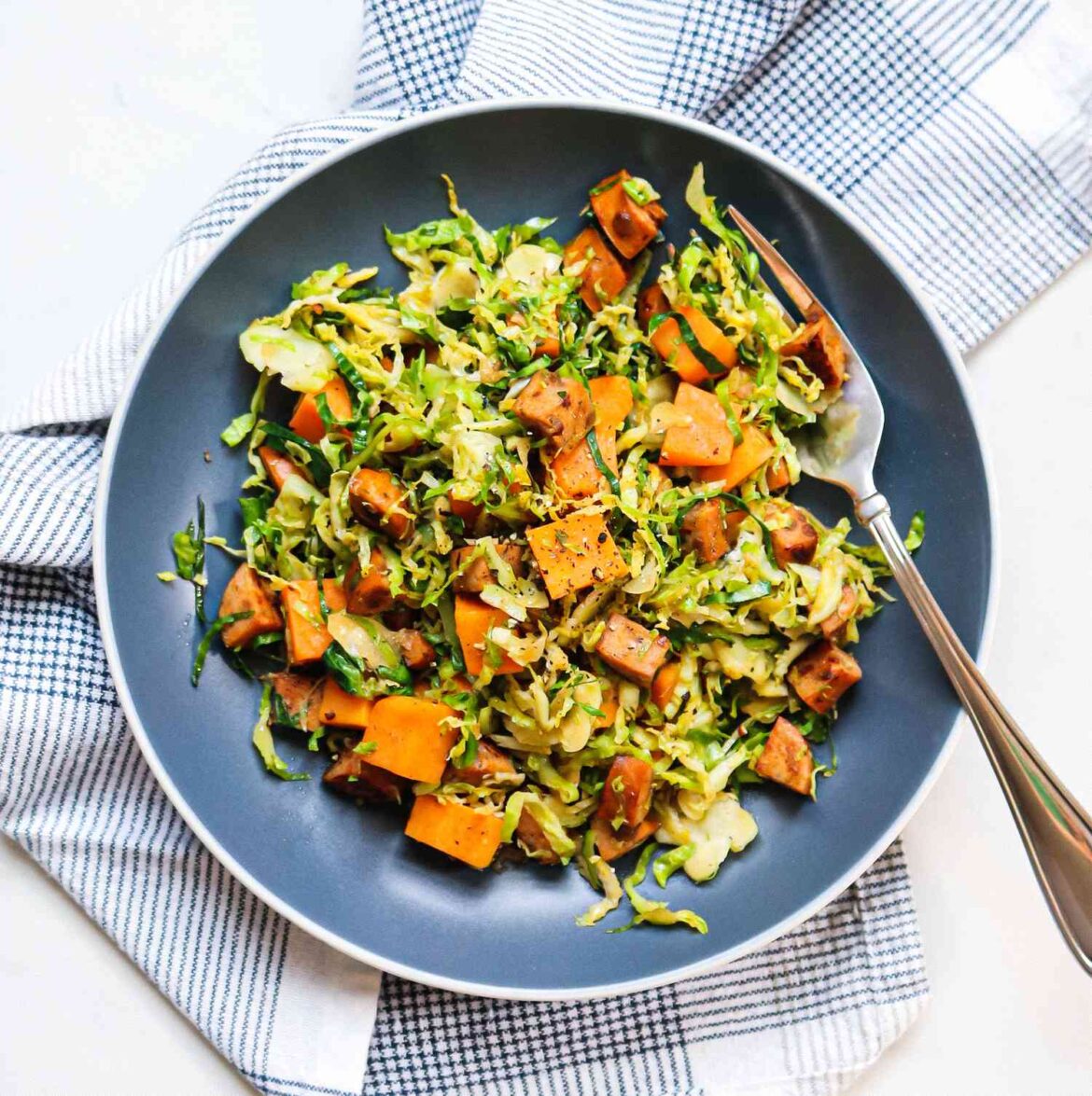 3-Ingredient Sweet Potato & Brussels Sprouts Hash with Chicken Sausage 13 3-Ingredient Meals to Make for Dinner