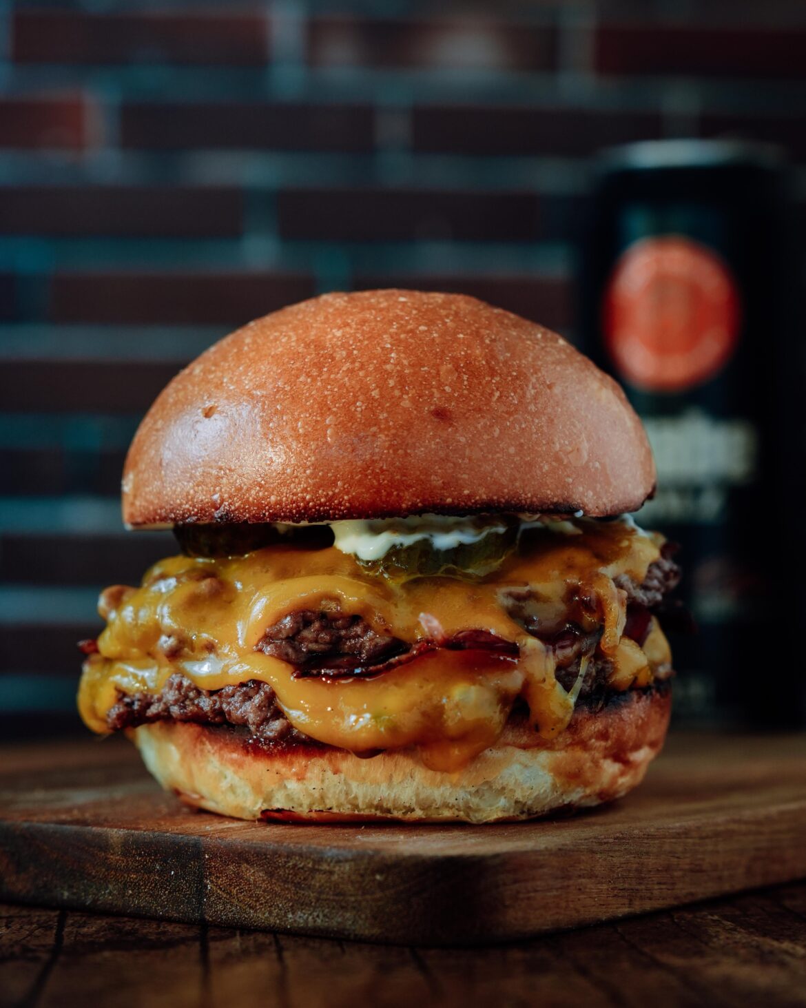 Double cheeseburger with bacon