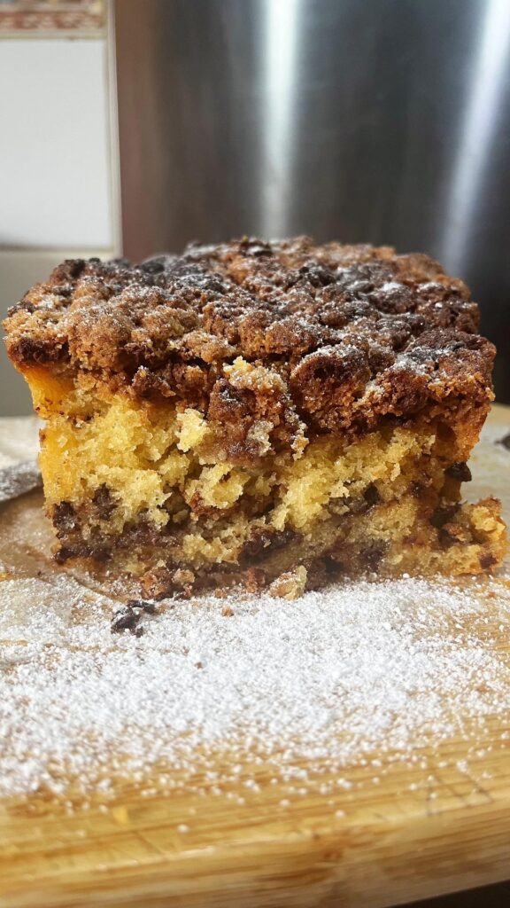 I made a browned butter, chocolate chip crumb loaf.