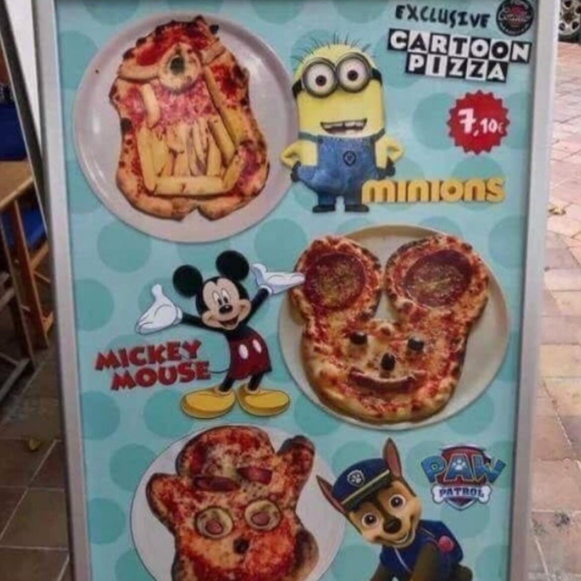 Exclusive cartoon pizza (not original)