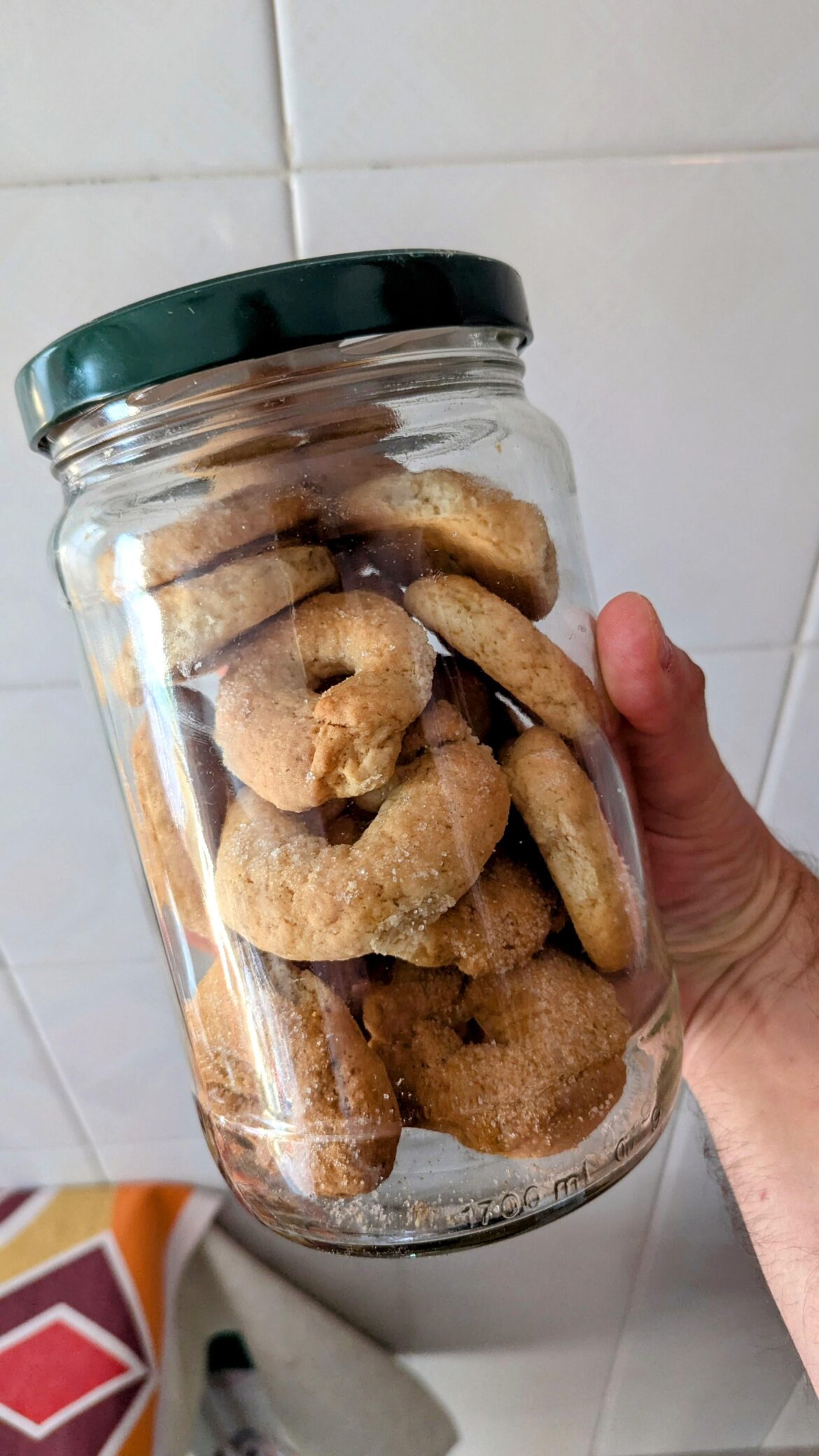 Italian ciambelline al vino (wine doughnuts?). A shortcrust with white wine in the dough