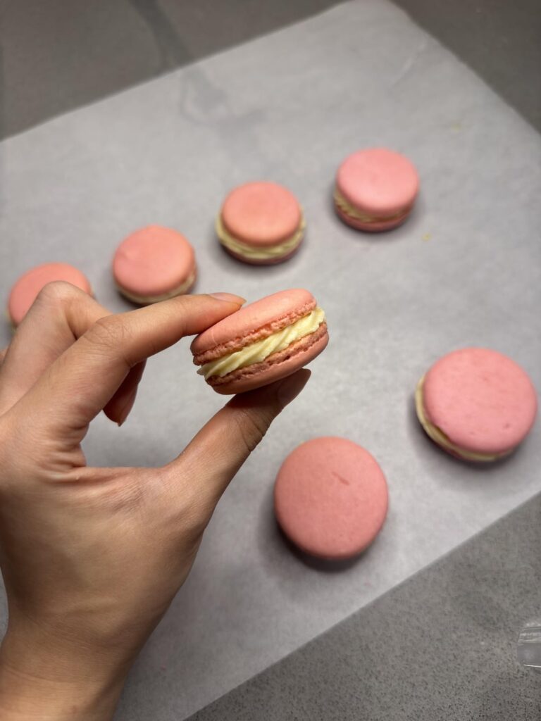 Third attempt, first successful batch! How do I make my macaron shells thicker?