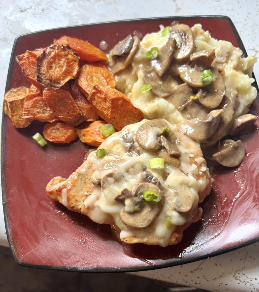 cheesy smothered mushroom chicken for the 2nd time