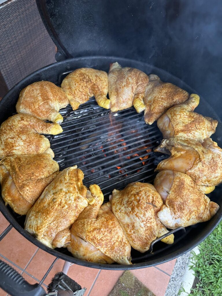 Smoked Chicken Thigh in a @Weber Kettle Grill