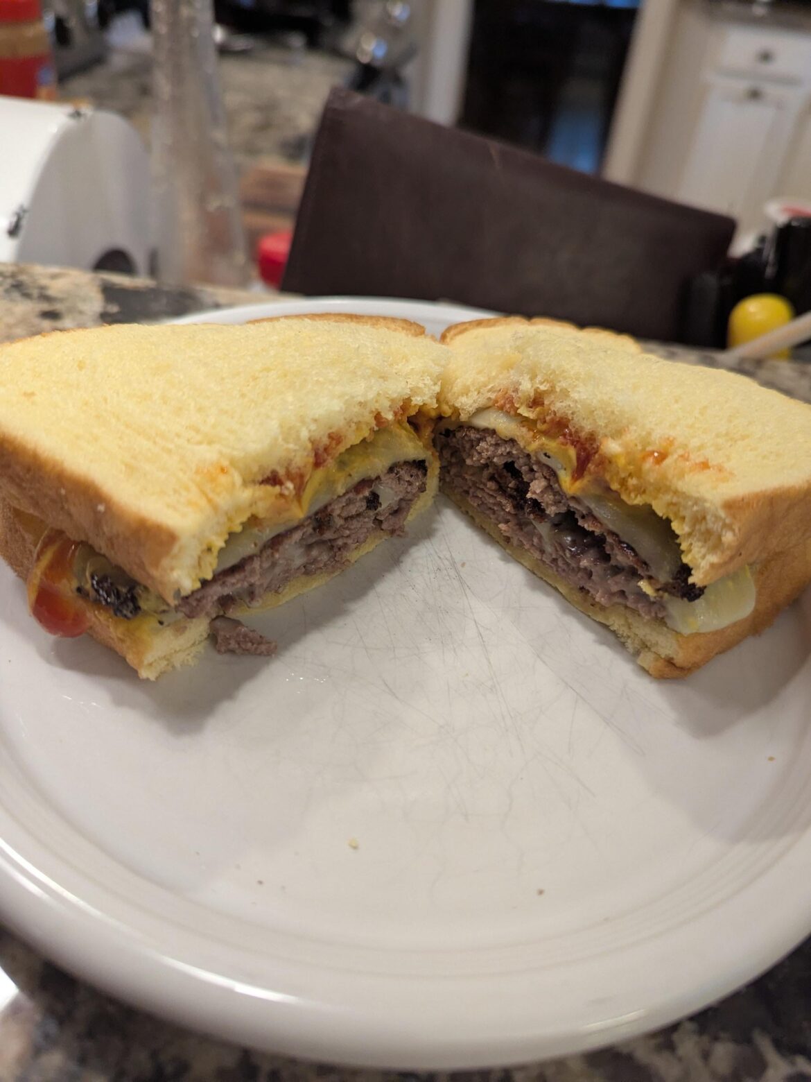 Little double smashburger I made for lunch