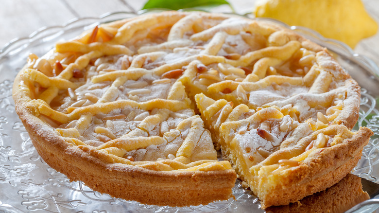 A tart with a pastry crust