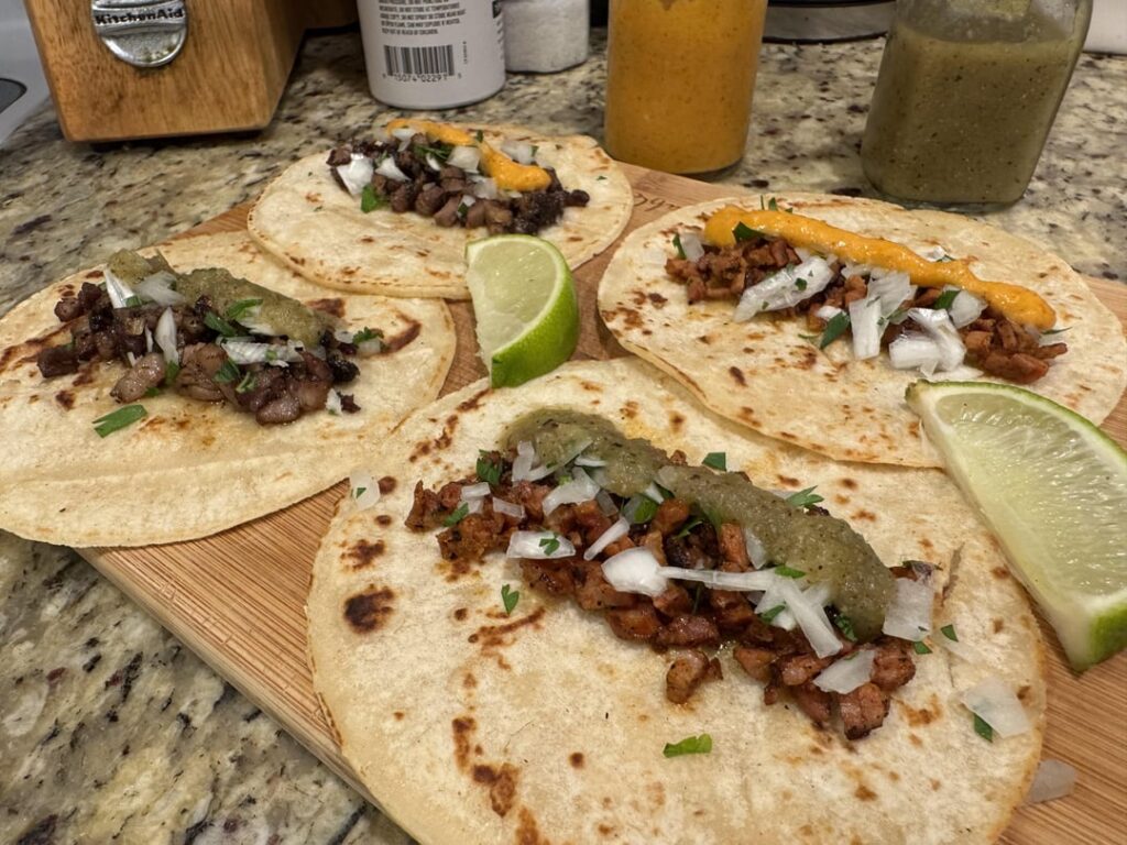 Chorizo and ribeye leftovers