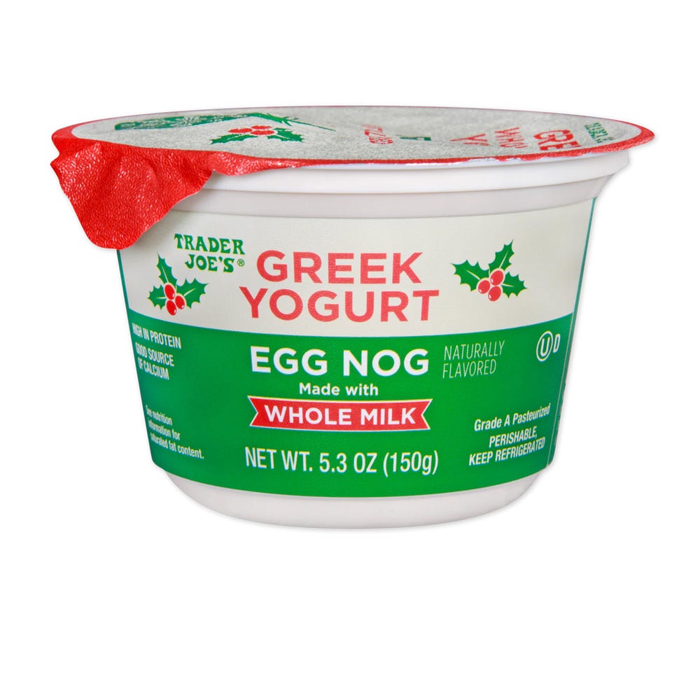 trader joes holiday products 2024 egg nog greek yogurt