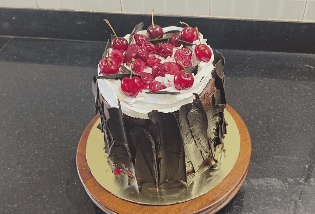 Made chocolate and cherry cake for myBirthday!
