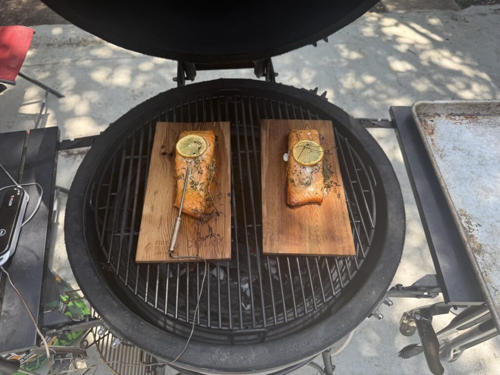 Been trying my hand at cedar planked salmon Been trying my hand at cedar planked salmon
