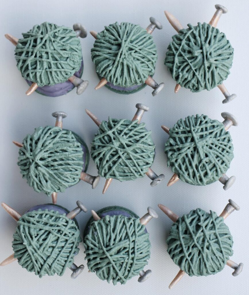 Knitting macarons!