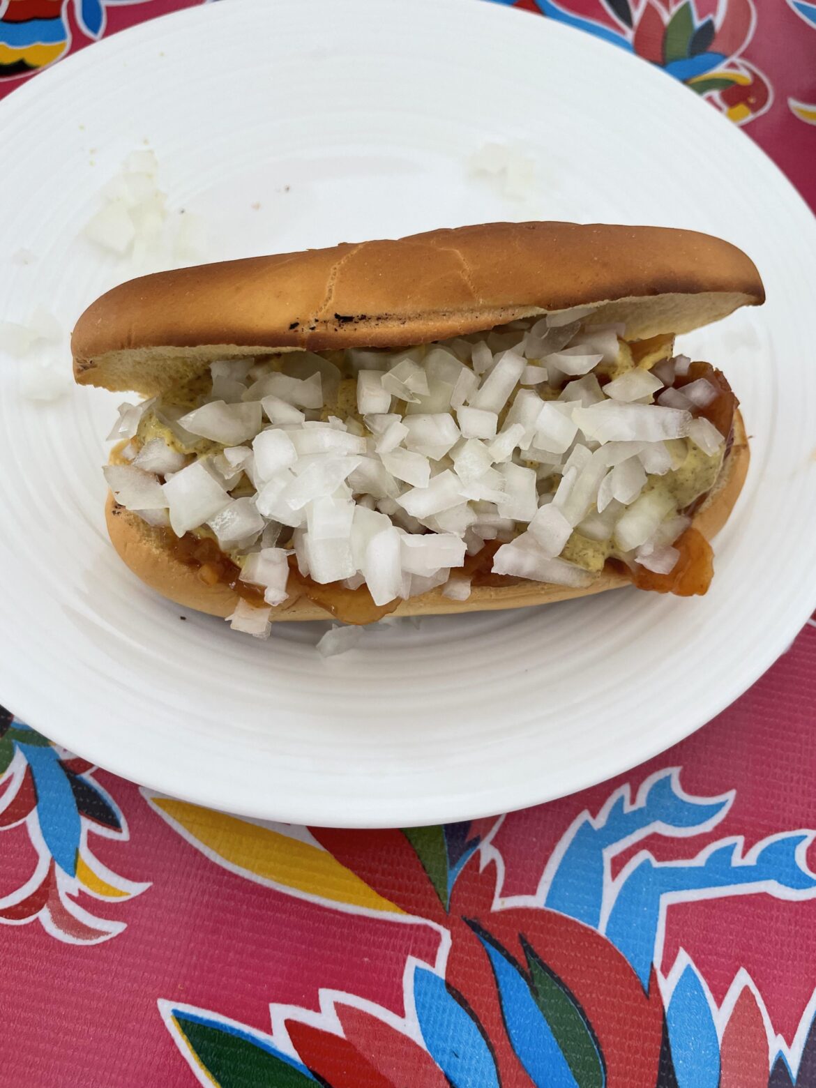 Best way to have a hotdog: smothered in onions