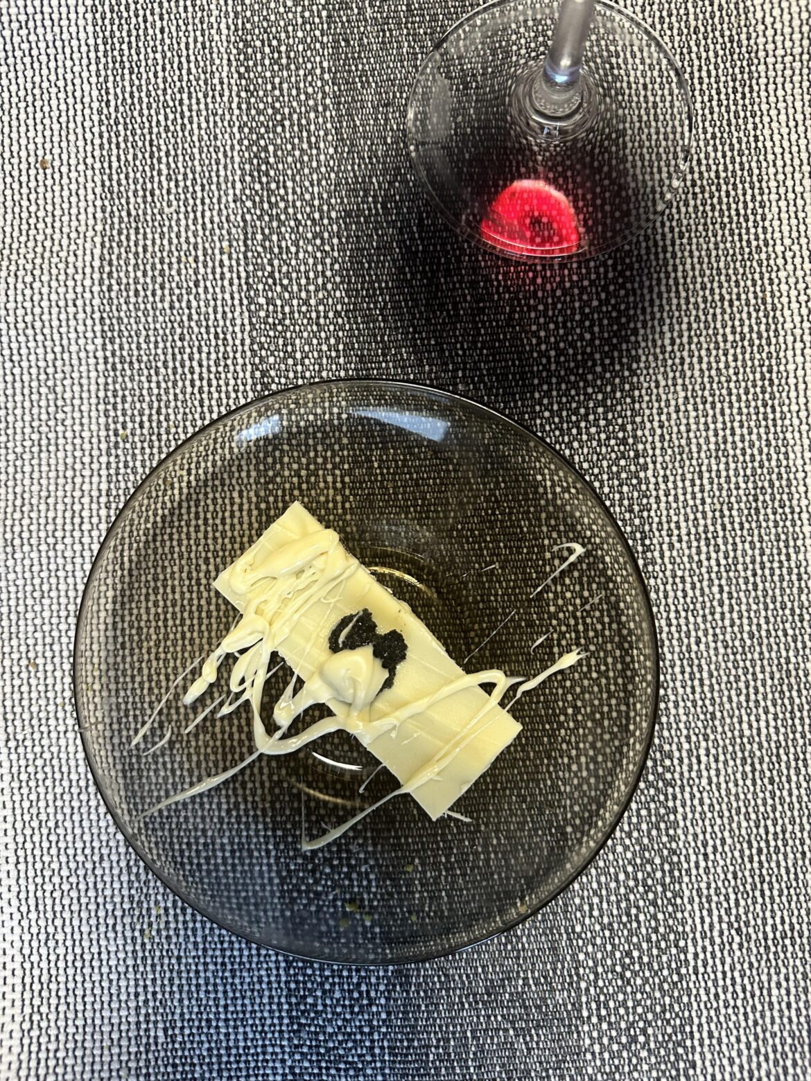 Caviar on a white chocolate chip