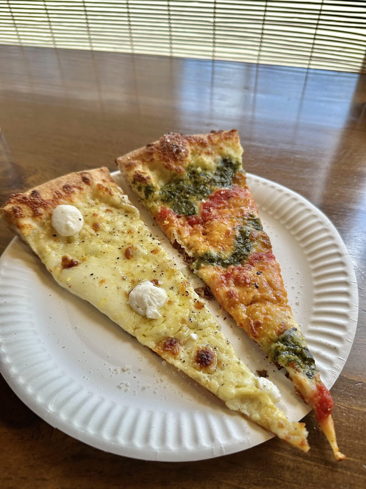 Mac’s Pizza (Bloor & Dovercourt) on a sunny Sunday hits right. Split slices with my partner - Lemonhead & Tye Dye - $5.50/slice 🍕