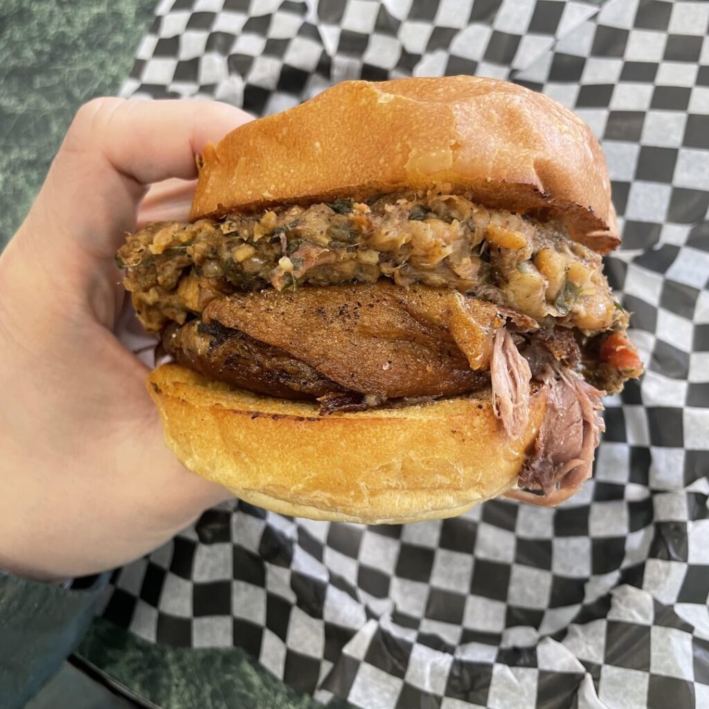 Duck confit cassoulet sandwich! at Hot Pork