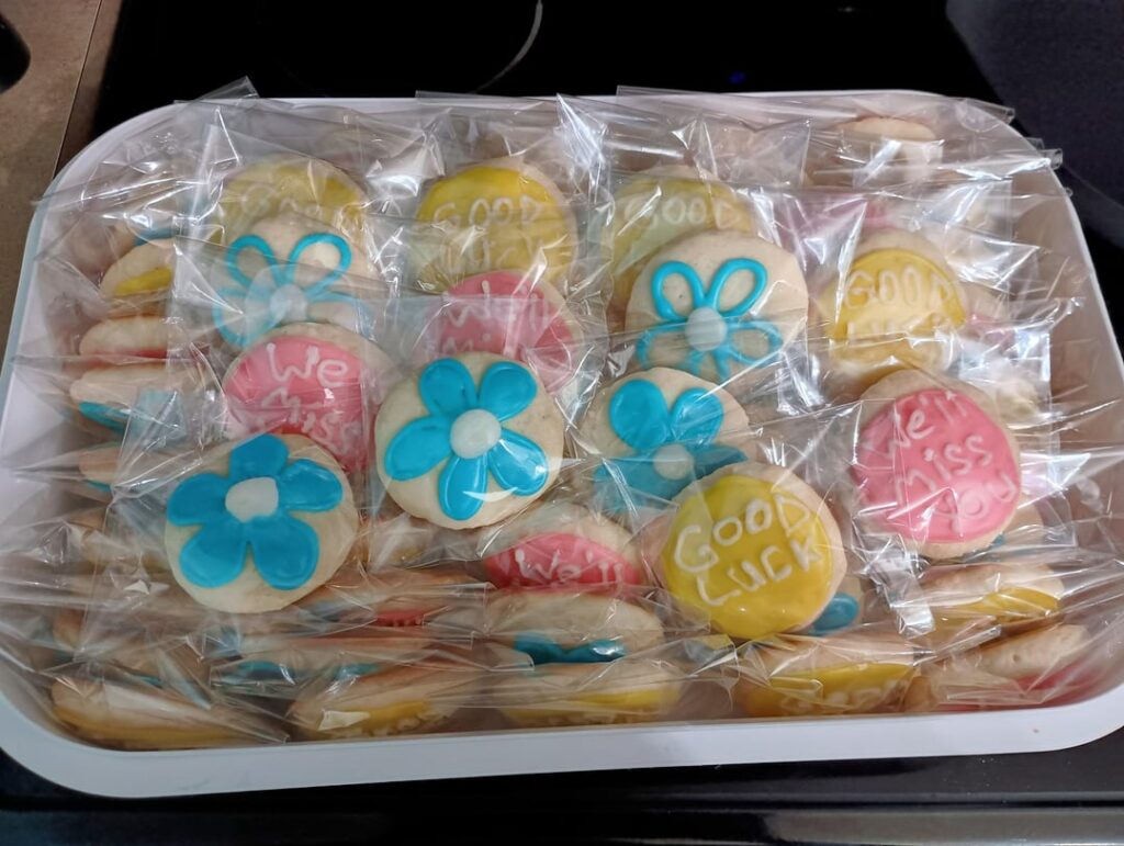 First time icing cookies with royal icing