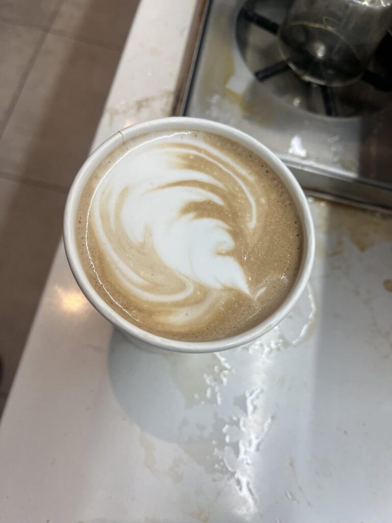 My first semi-successful latte arts as a barista