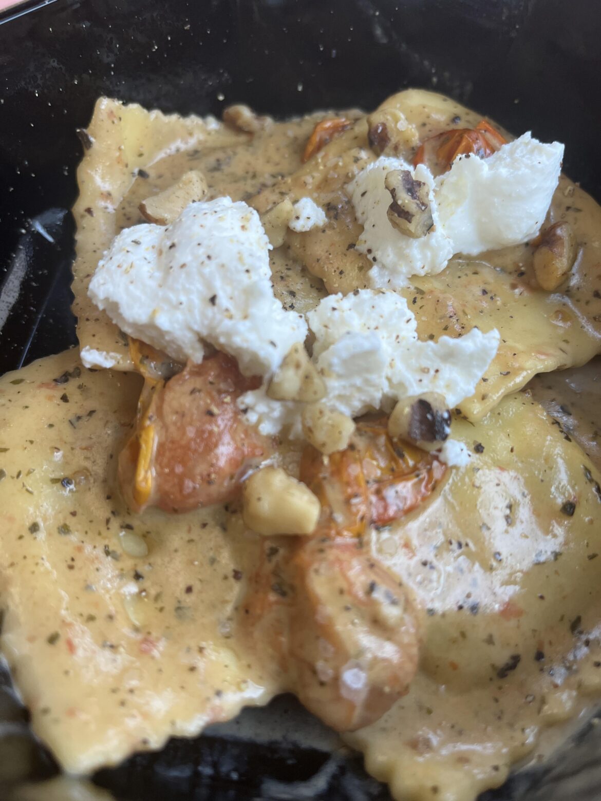 creamy mushroom ravioli