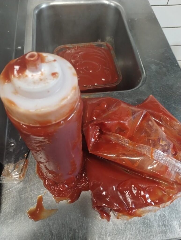 Had to stop the new FOH girl, don't know what she was doing.