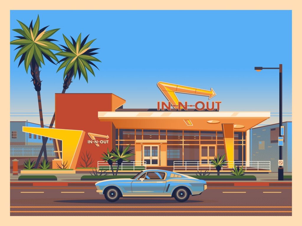 I drew some of my favourite eateries around Los Angeles!