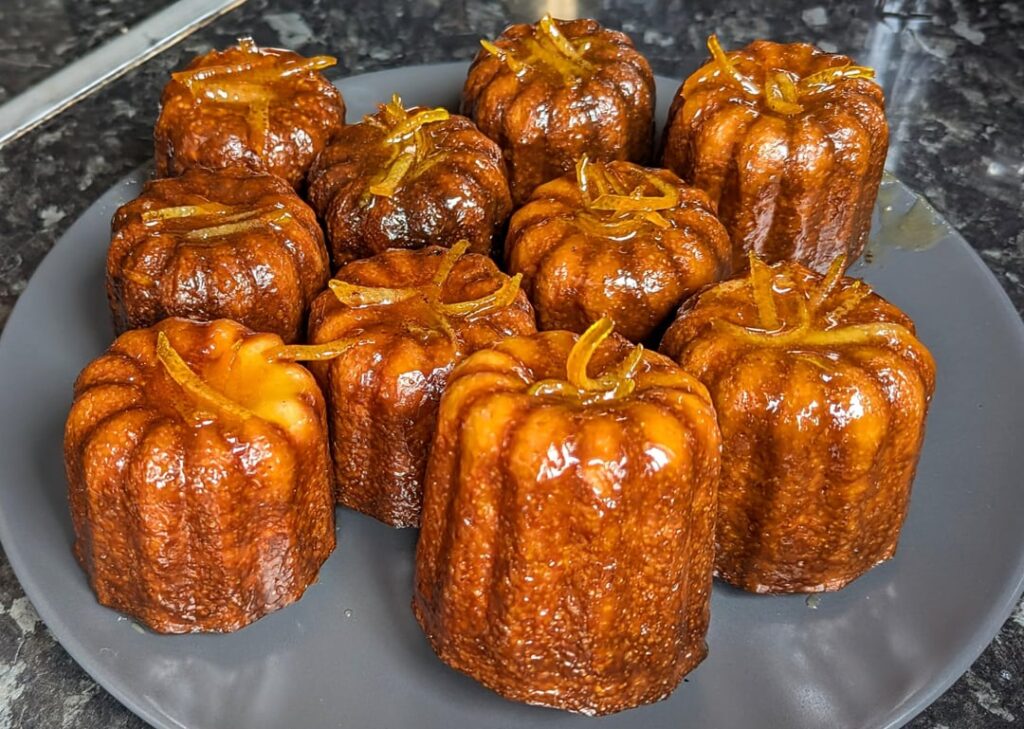 Bourbon and blood orange canelés