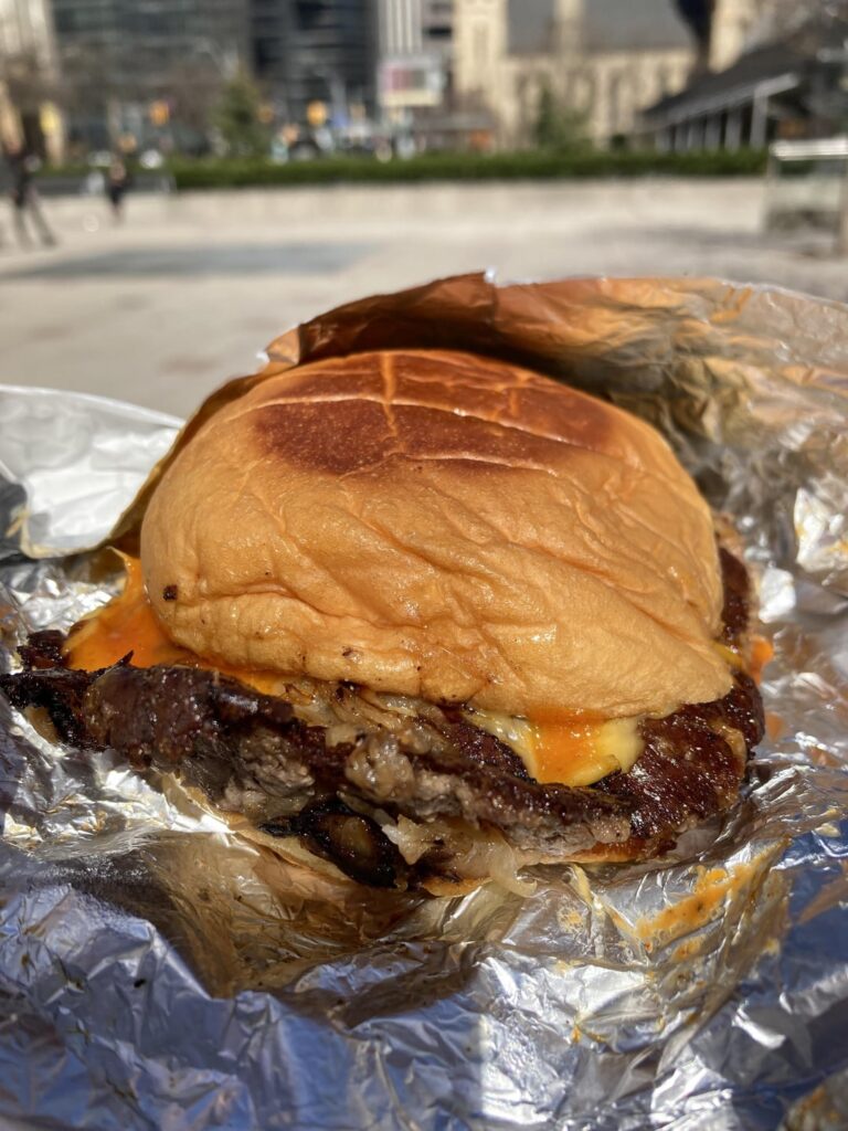 BM single from Oklahoma burger with tomato