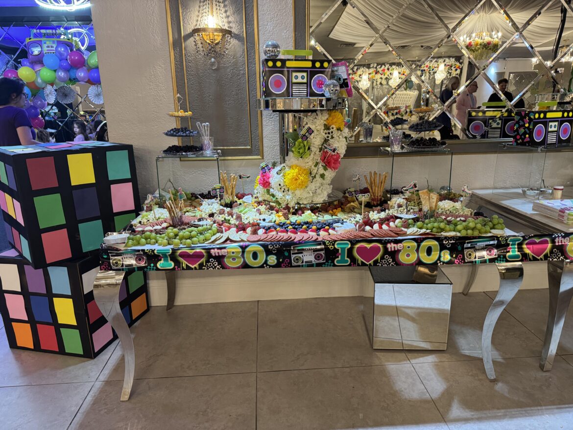 My first grazing table… for my husband’s 1980’s themed birthday party
