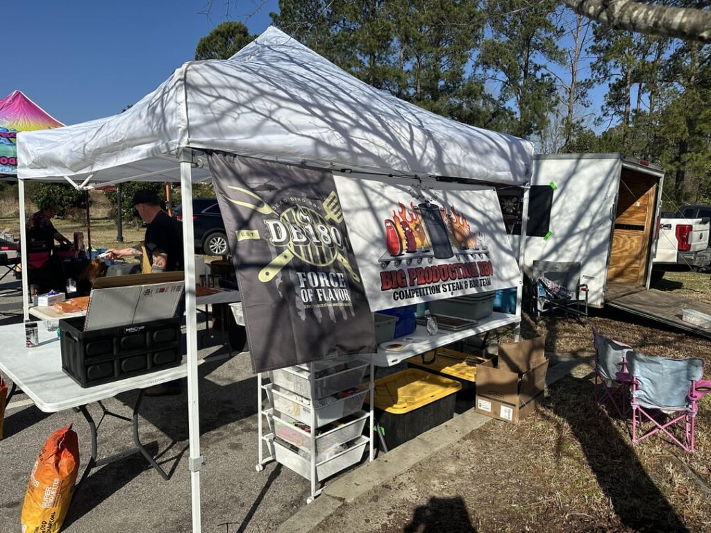 Nothing like smoking ribs in a parking lot