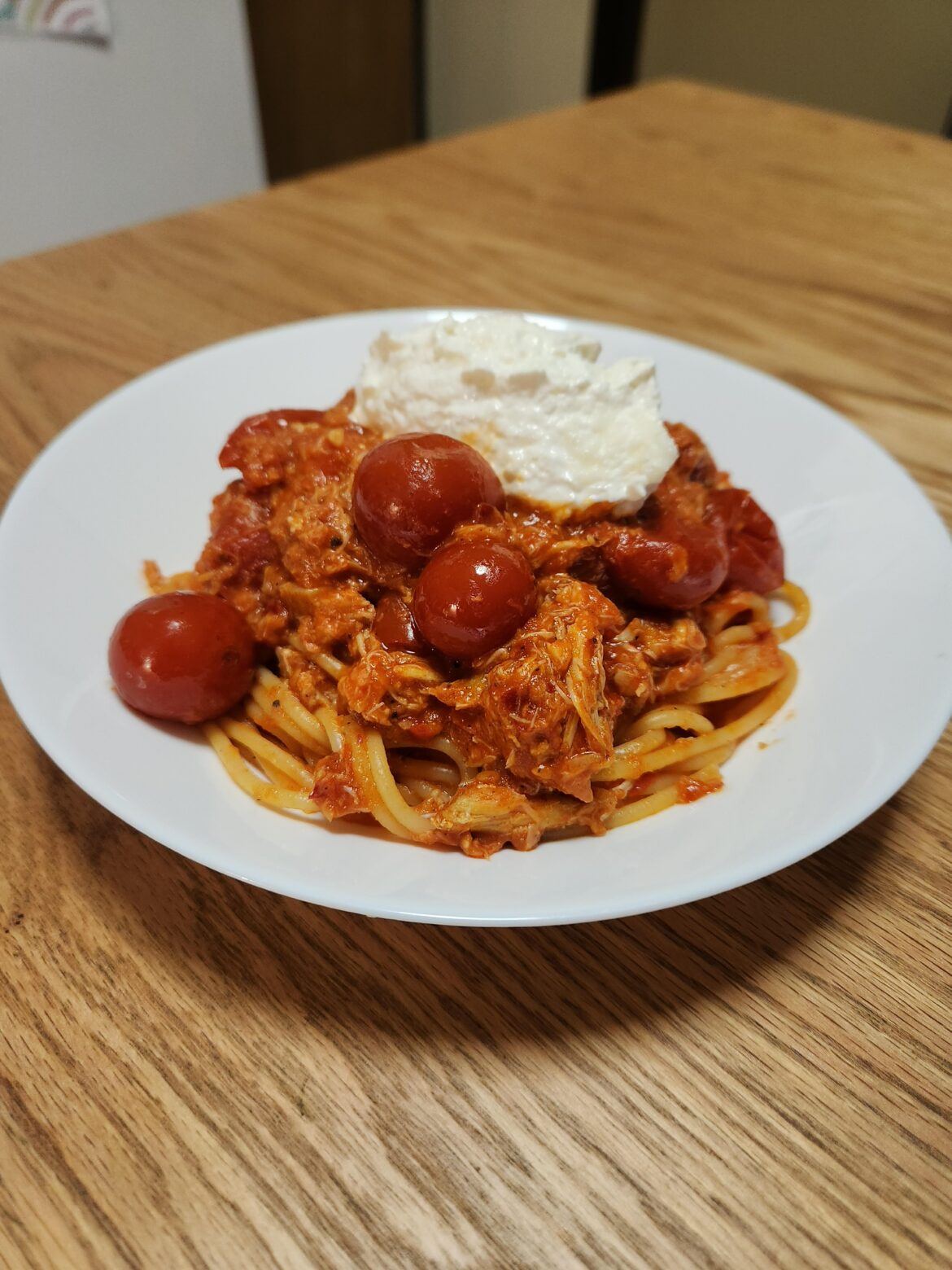 Chilli Crab Spaghetti with Stracciatella