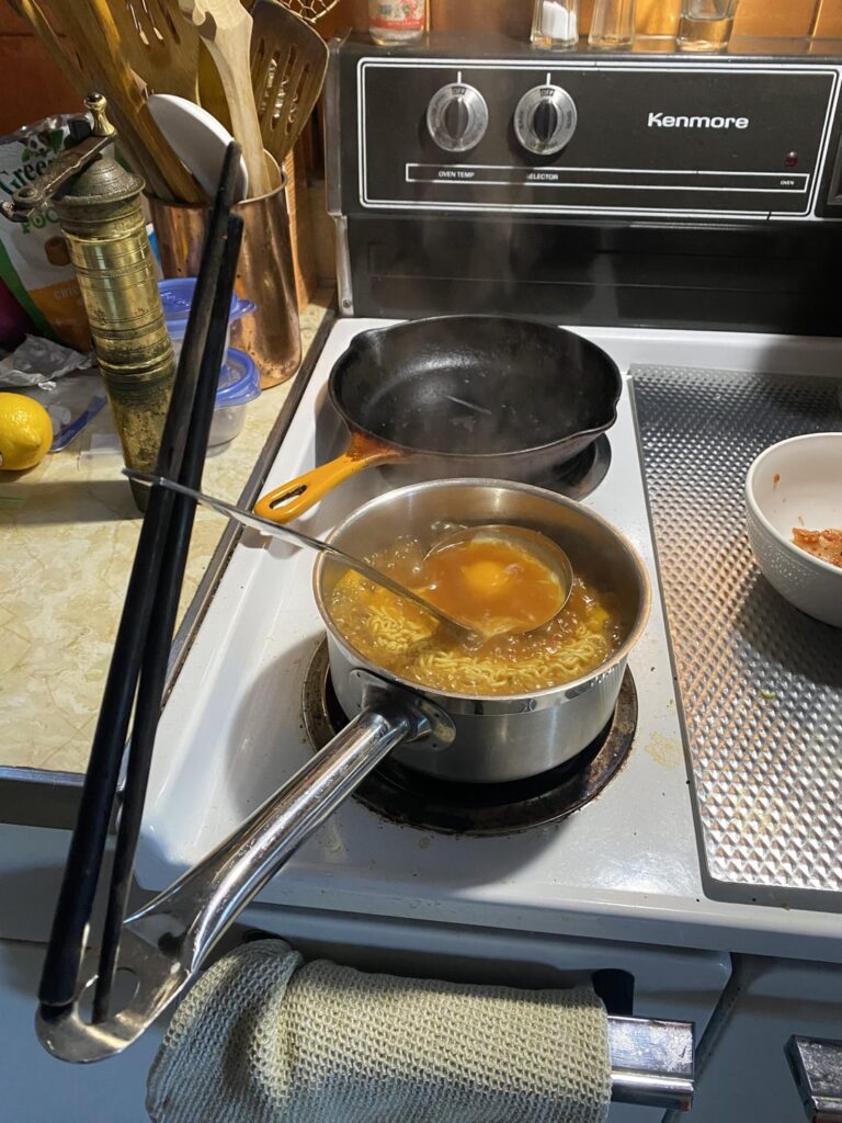 How I poach my egg when I make Shin Ramyun