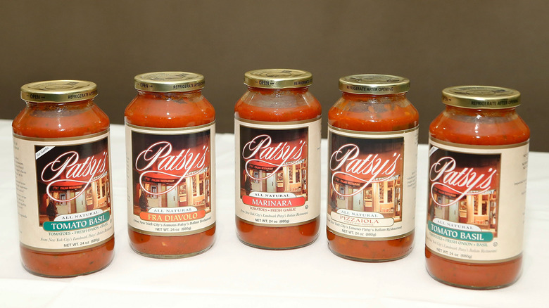 Five assorted jars of Patsy's tomato sauce