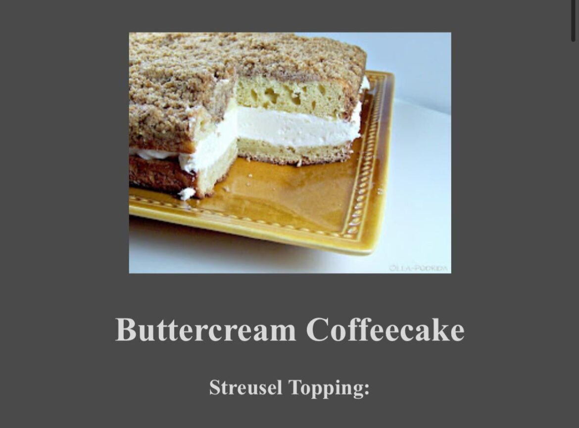 Buttercream coffee cake or streusel